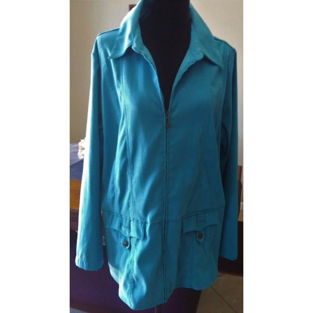 L.A. BLUES Women's Plus Size 18-20W full Zip Soft Jacket Vintage